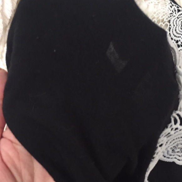 Black Deep-V Cut Bodysuit White Accent Size S - Picture 8 of 8